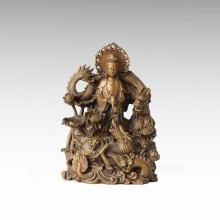 Buddha Statue Double Dragons Avalokitesvara Bronze Sculpture Tpfx-062